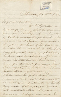389. Anna Lynch to Bp Patrick Lynch -- February 5, 1866