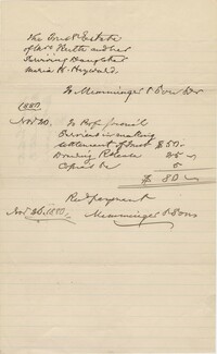331. Legal bill from trust of Susan S. Keith -- November 20, 1880