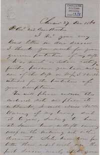139. Francis Lynch to Bp Patrick Lynch -- December 27, 1860