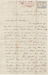 142. Madame Baptiste to Bp Patrick Lynch -- January 19, 1861