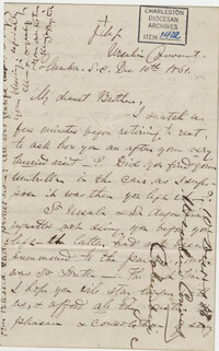 186. Madame Baptiste to Bp Patrick Lynch -- December 10, 1861