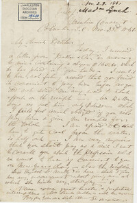 184. Madame Baptiste to Bp Patrick Lynch -- November 23, 1861