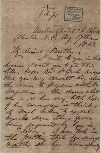 293. Madame Baptiste to Bp Patrick Lynch -- August 17, 1863