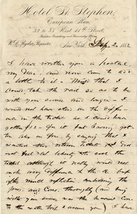 135. Alex Marshall to Magdalen Elizabeth Wilkinson Marshall (nee Keith) -- Sept., 18, 1882