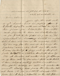 138. Dan Brown to A.W. Marshall Jr., -- Sept. 26, 1868