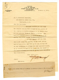 Mortgage Letter from J.D.E. Meyer