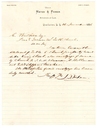 Letter from John F. Ficken, 1886