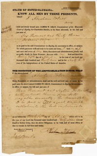 Mortgage Bond to Commissioner in Equity, April 25, 1841