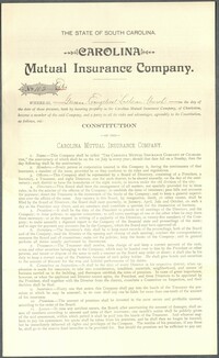 Policy from the Carolina Mutual Insurance Company for the German Evangelical Lutheran Church