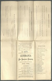Policy from the Germania Mutual Fire Insurance Co. for the German Evangelical Lutheran Church