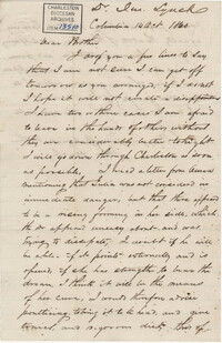 130. John Lynch to Bp Patrick Lynch -- October 14, 1860