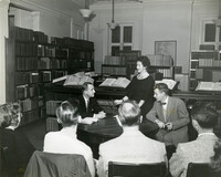 Book discussion at Main Library,1953