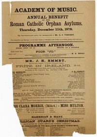 Playbill from the Academy of Music, December 11, 1879