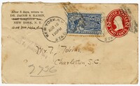 Envelope Addressed to Mr. Thomas J. Tobias from Dr. Jacob S. Raisin, August 10, 1915