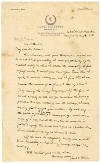 Letter from Dr. Jacob S. Raisin to Thomas J. Tobias, August 10, 1915