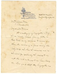 Letter from Dr. Jacob S. Raisin to Thomas J. Tobias, August 26, 1915