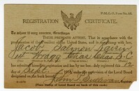 WWI Draft Registration Certificate, September 12, 1918