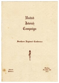United Jewish Campaign Conference Program, December 6, 1925