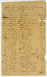 Sale bill of the Goods of Chattles of John Smith Sr, deceased