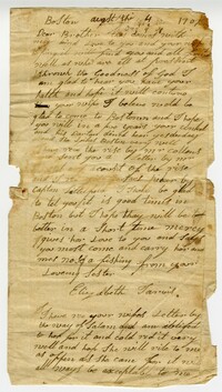 Letter to Samuel Badger from Elizabeth Jarvis, 1707