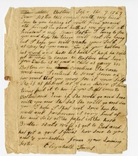 Letter to Abigail Badger from Elizabeth Jarvis, 1769
