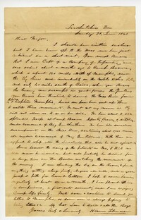 Letter from H. Tilman to Alfred Wardlaw, June 30 1861