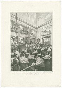 In the Cathedral Synagogue: The Cohanim (Priests) blessing the Congregation