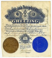 Isaac W. Hirsch Freemason Certificate