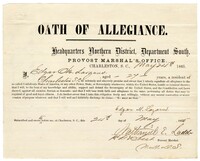 Oath of Allegiance Signed by Edgar M. Lazarus
