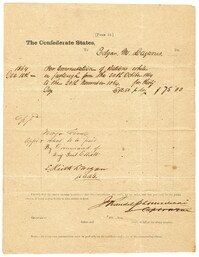 Confederate Ration Bill, December 1864