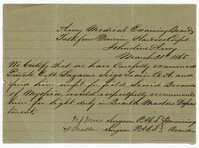 Confederate Medical Examiner's Note, March 31, 1865