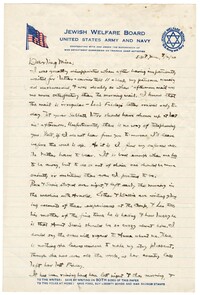 Letter to Jane L. Raisin from Jacob S. Raisin, August 2, 1920