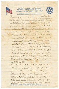 Letter to Jane L. Raisin from Jacob S. Raisin, September 4, 1920