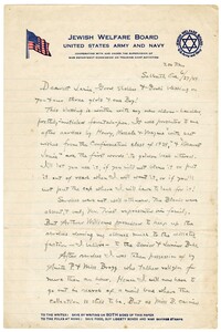 Letter to Jane L. Raisin from Jacob S. Raisin, June 27, 1924