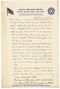 Letter to Jane L. Raisin from Jacob S. Raisin, September 6, 1924