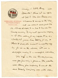 Letter to Jane L. Raisin from Jacob S. Raisin, August 23, 1931
