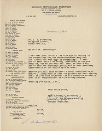 Letter from Paul Daniels to J.I. Pickering, November 4, 1958