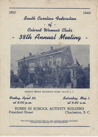 Program for the 38th annual meeting of the South Carolina Federation of Colored Women's Clubs