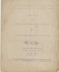 Program for the Opening Session of the South Carolina Federation of Colored Women's Clubs and South Carolina Federation of Juniors' Clubs