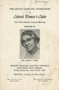 Program for the 58th annual meeting of the South Carolina Federation of Colored Women's Clubs