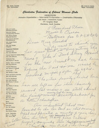 Letter from Mamie Fields to Emily Sanders