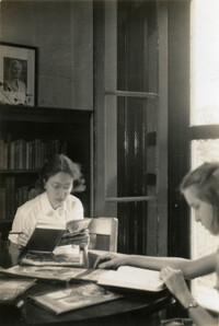 Young women reading in Children's Room, Main Library (1)