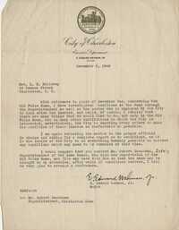 Letter from Mayor E. Edward Wehman, Jr. to Mrs. L.E. Holloway, December 3, 1946