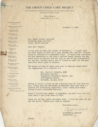 Letter from Clifford Sanford to Mamie Fields, December 6, 1966