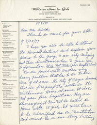 Letter from Lola Myers to Mamie Fields, October 8, 1979