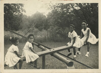 Girls on see-saw