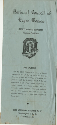 National Council of Negro Women pamphlet