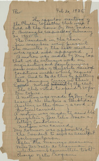 Meeting minutes from February 20, 1935