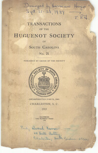 Transactions of the Huguenot Society, No. 21