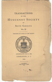 Transactions of the Huguenot Society, No. 22